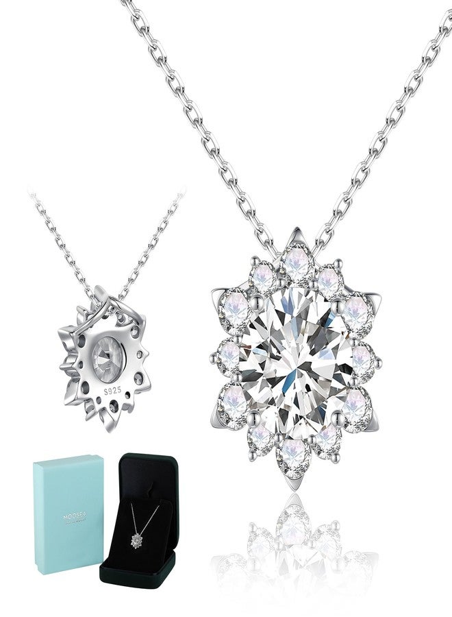 MOOSEA Moissanite Snowflake Necklaces for Women, 925 Sterling Silver Anniversary Birthday Gifts for Mom Her, Christmas Jewelry Gifts Snowflake Moissanite Pendant Necklace - Image 1